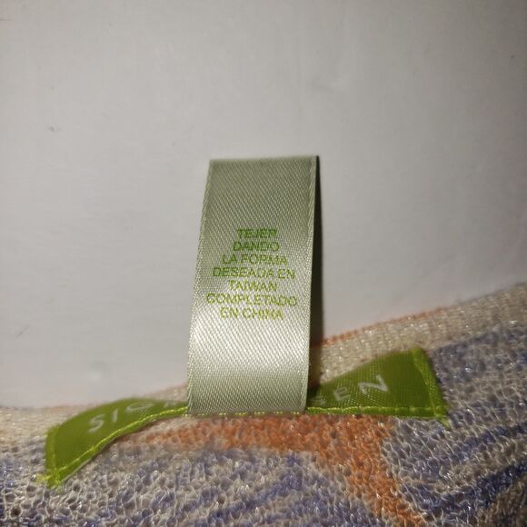 SIGRID OLSEN Orange and Purple Floral Mesh Layered Blouse Womens Size Large - Picture 5 of 10